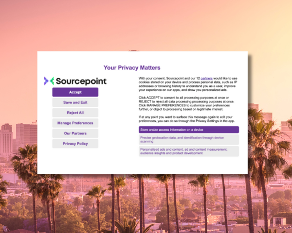 Sourcepoint CMP screenshot